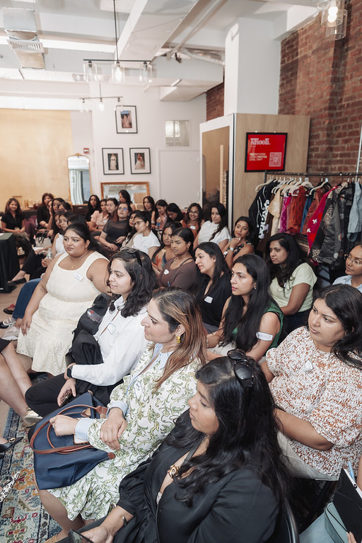 The full room at Brown Girls Pitch the Collective — founders and community side-by-side